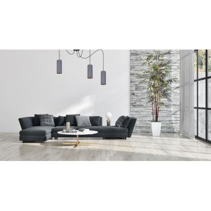 Luster na lanku AVALO 3xE27/60W/230V pavúk šedá