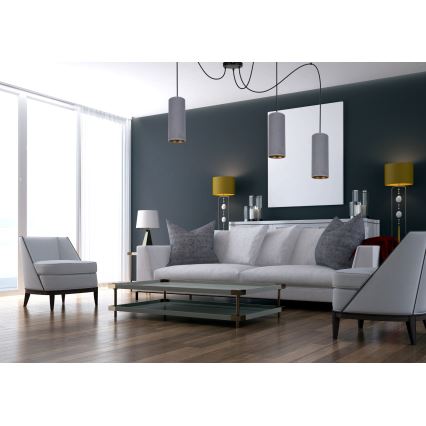 Luster na lanku AVALO 3xE27/60W/230V pavúk šedá