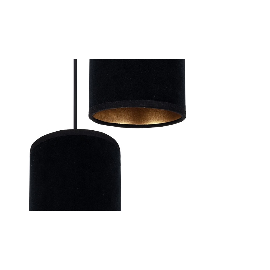 Luster na lanku AVALO 3xE27/60W/230V pr. 35 cm čierna