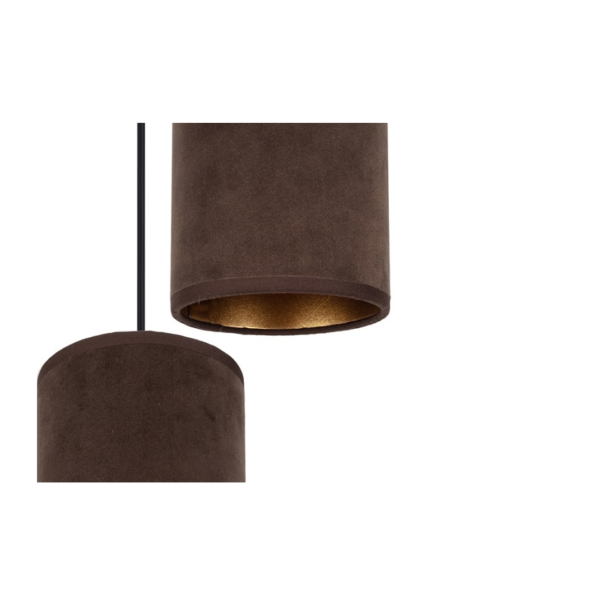 Luster na lanku AVALO 3xE27/60W/230V pr. 35 cm hnedá/medená