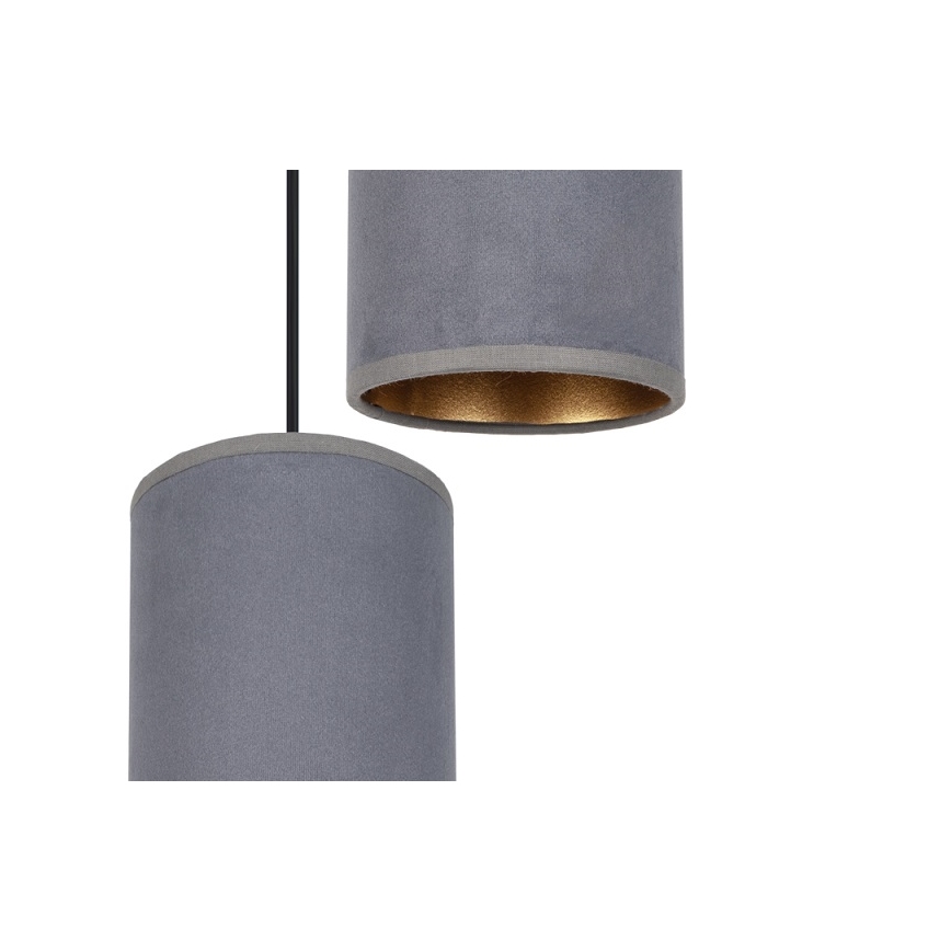 Luster na lanku AVALO 3xE27/60W/230V pr. 35 cm šedá