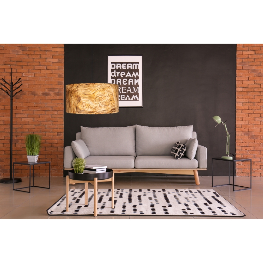 Luster na lanku AXEL 1xE27/60W/230V béžová/hnedá pr. 40 cm