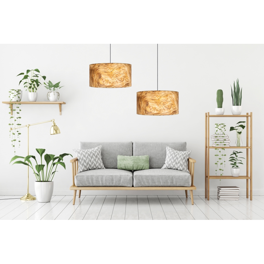 Luster na lanku AXEL 1xE27/60W/230V béžová/hnedá pr. 40 cm