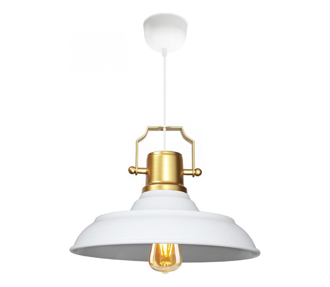 Luster na lanku AYD 1xE27/40W/230V biela+/zlatá 780SGN4608
