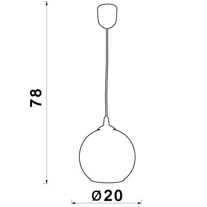 Luster na lanku BALL 1xE27/60W/230V pr. 20 cm béžová