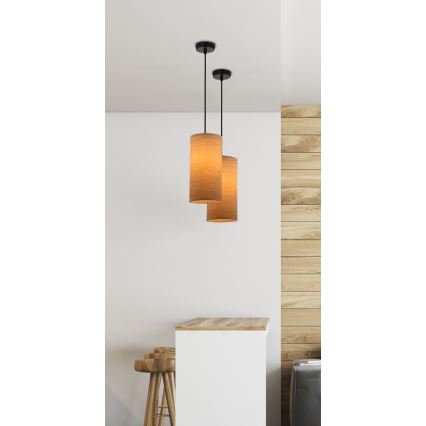 Luster na lanku BALLO 1xE27/60W/230V hnedá