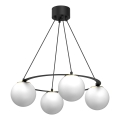 Luster na lanku BALLO 4xE27/15W/230V čierna/biela