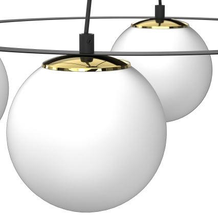 Luster na lanku BALLO 4xE27/15W/230V čierna/biela