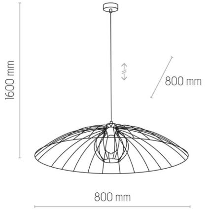 Luster na lanku BARBELLA 1xE27/60W/230V pr. 80 cm