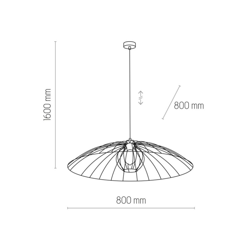 Luster na lanku BARBELLA 1xE27/60W/230V pr. 80 cm