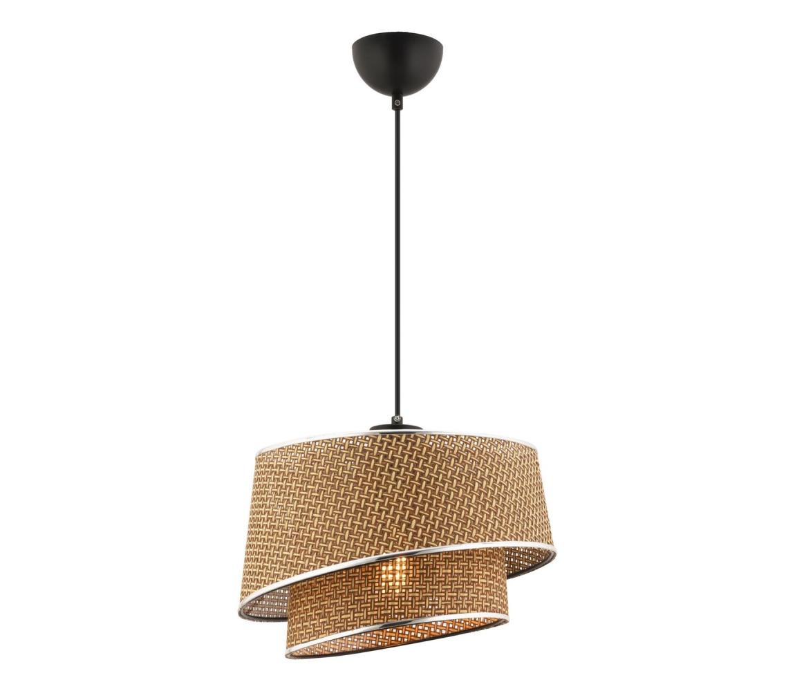 Luster na lanku BARETTE 1xE27/60W/230V hnedý/lesklý chróm 390FLH2482