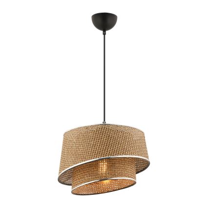 Luster na lanku BARETTE 1xE27/60W/230V hnedý/lesklý chróm