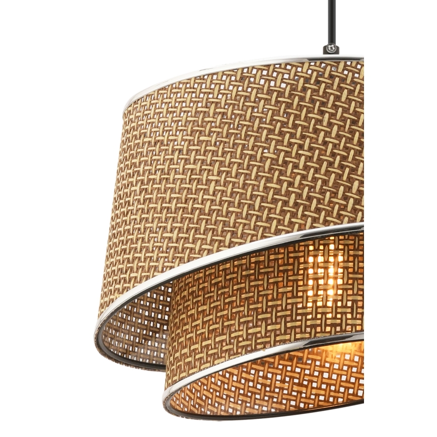 Luster na lanku BARETTE 1xE27/60W/230V hnedý/lesklý chróm