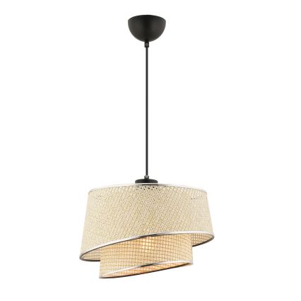 Luster na lanku BARETTE 1xE27/60W/230V krémová/lesklý chrom