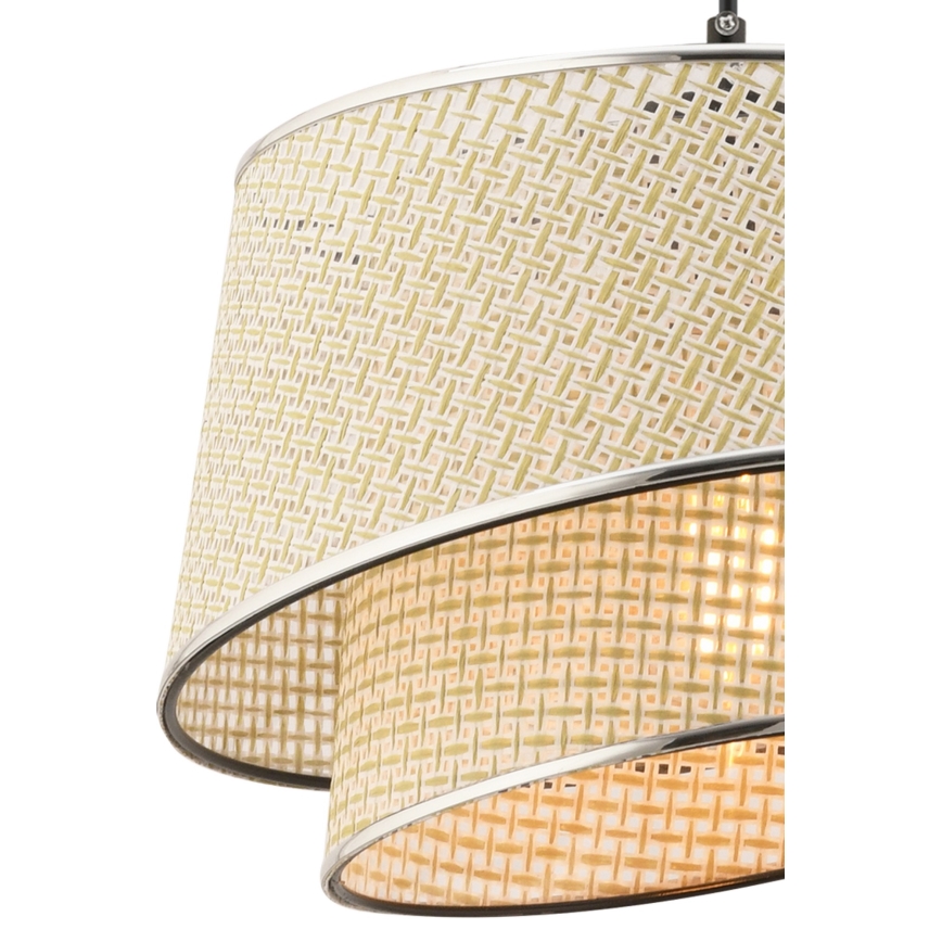 Luster na lanku BARETTE 1xE27/60W/230V krémová/lesklý chrom