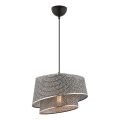 Luster na lanku BARETTE 1xE27/60W/230V šedá/lesklý chrom