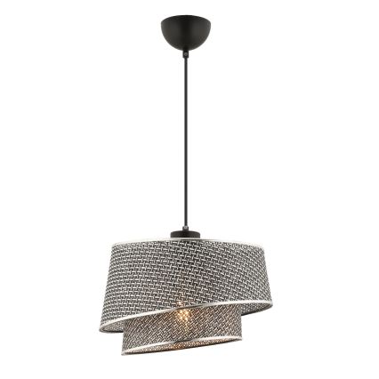 Luster na lanku BARETTE 1xE27/60W/230V šedá/lesklý chrom