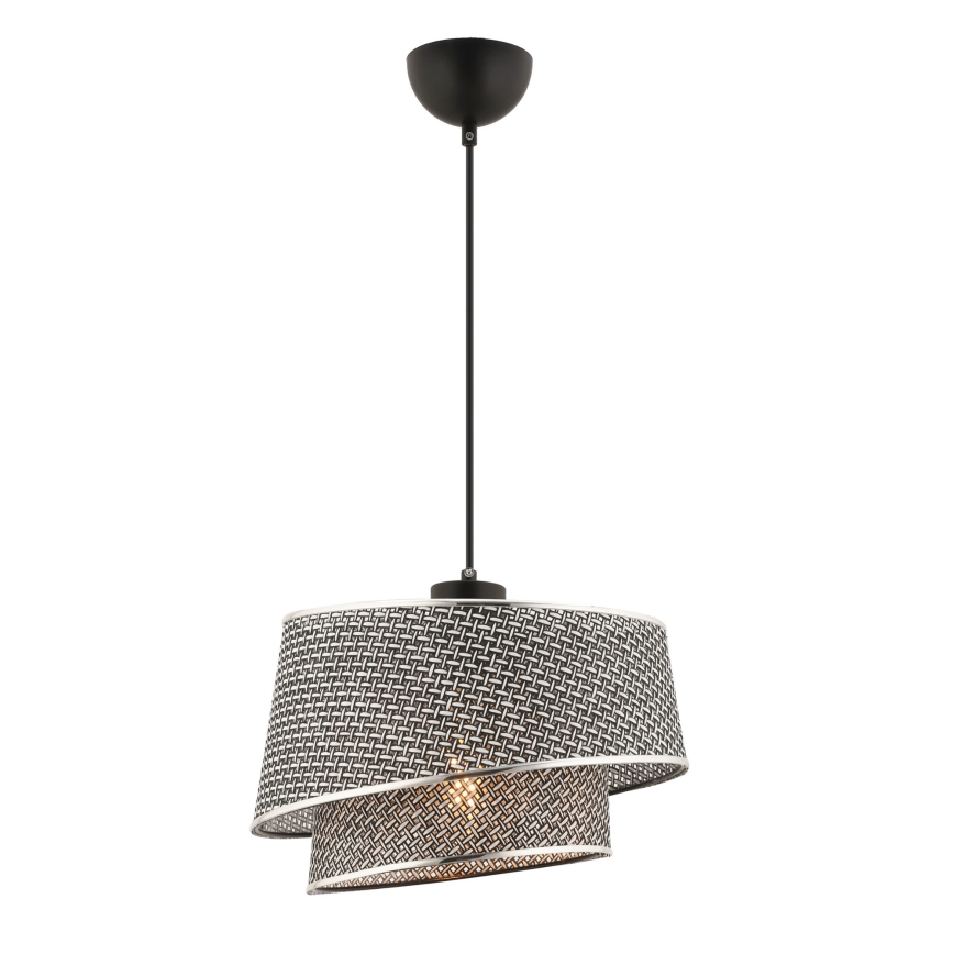 Luster na lanku BARETTE 1xE27/60W/230V šedá/lesklý chrom