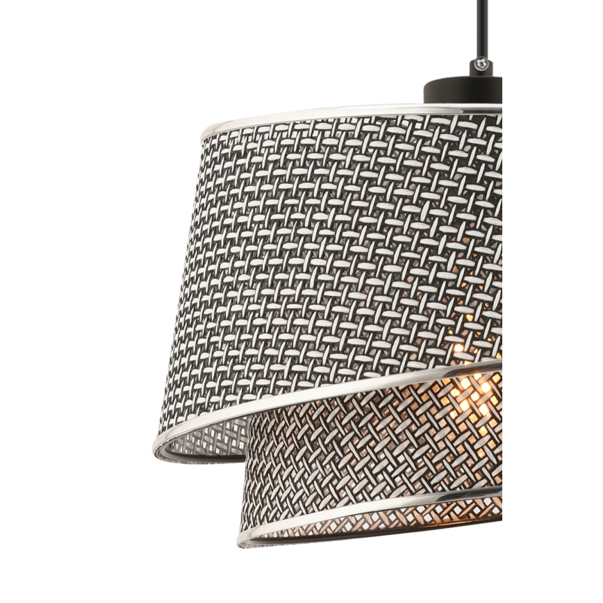 Luster na lanku BARETTE 1xE27/60W/230V šedá/lesklý chrom