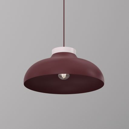 Luster na lanku BASCA 1xE27/15W/230V bordový/krémový