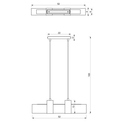 Luster na lanku BELEN 3xGU10/8W/230V