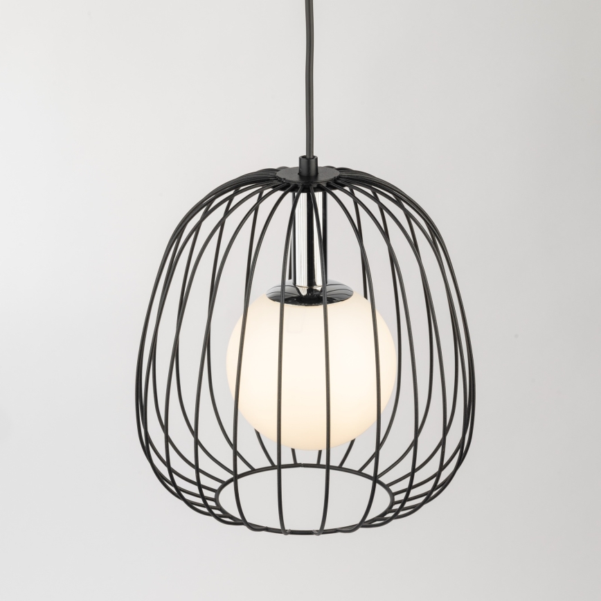 Luster na lanku BELL 1xG9/12W/230V pr. 24 cm čierna/lesklý chróm