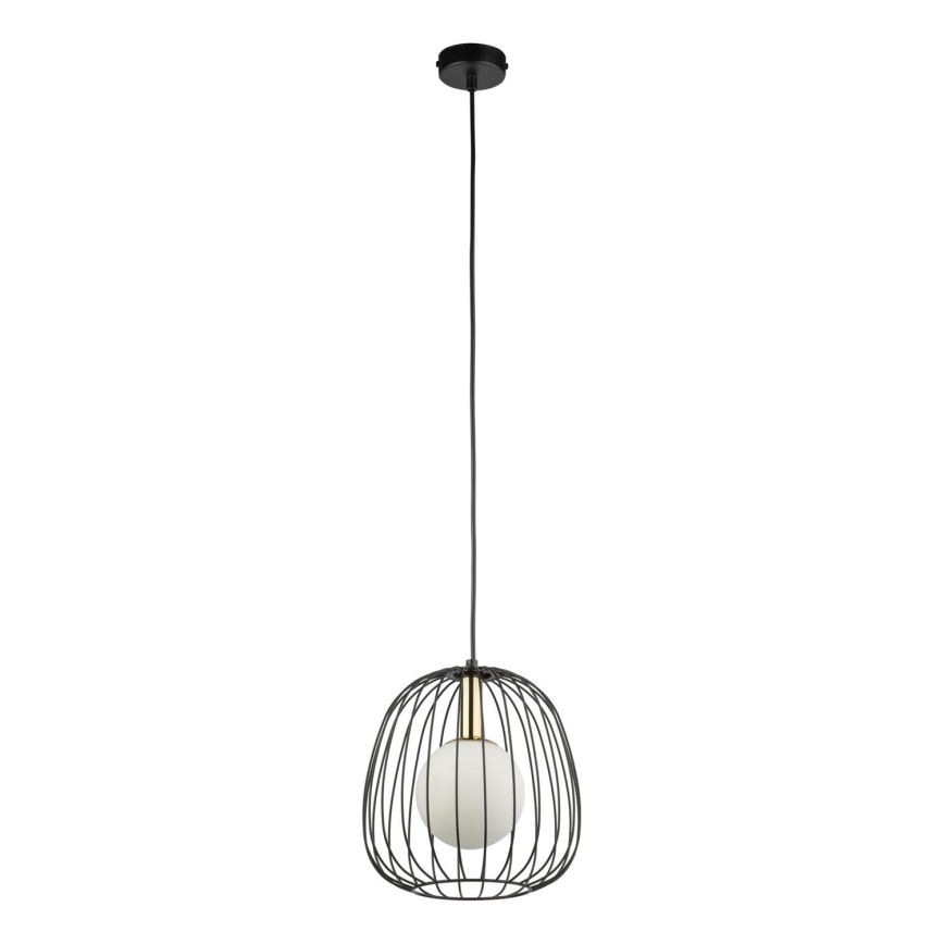 Luster na lanku BELL 1xG9/12W/230V pr. 24 cm čierna/zlatá