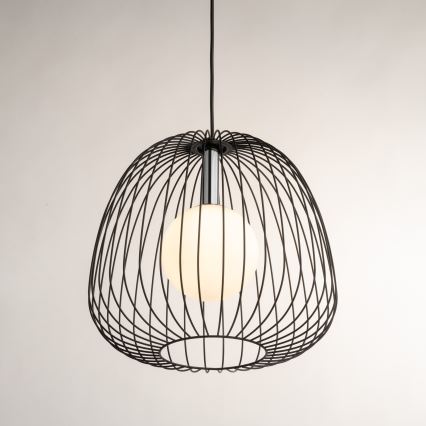 Luster na lanku BELL 1xG9/12W/230V pr. 33 cm čierna/lesklý chróm