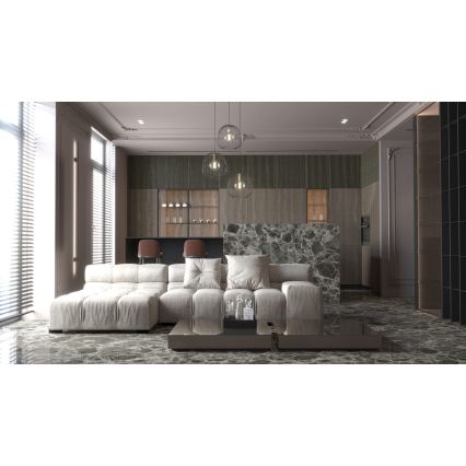 Luster na lanku BELL 3xG9/12W/230V čierna/zlatá