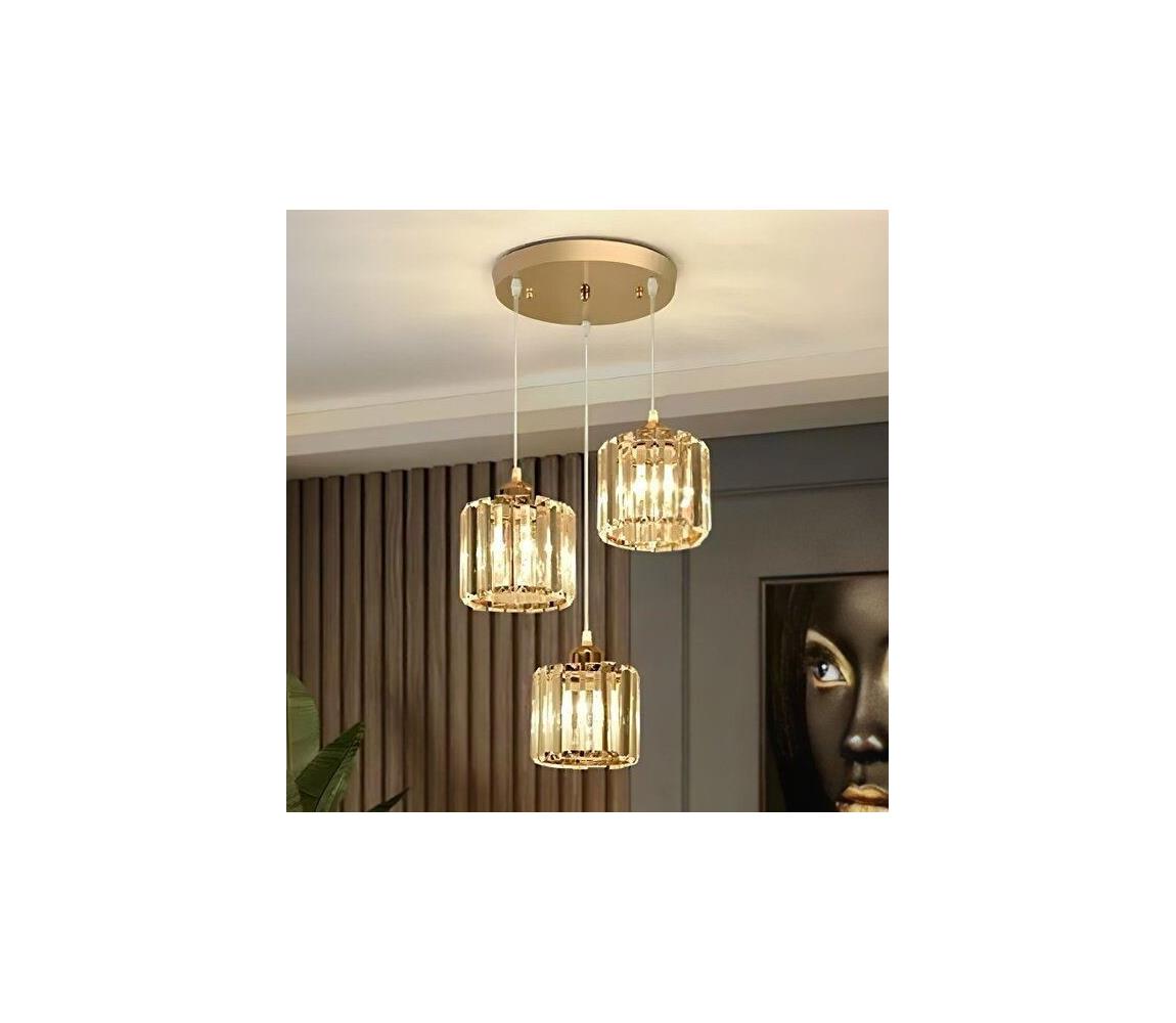 Luster na lanku BELLA 3xE27/40W/230V zlatý 295ONA1112