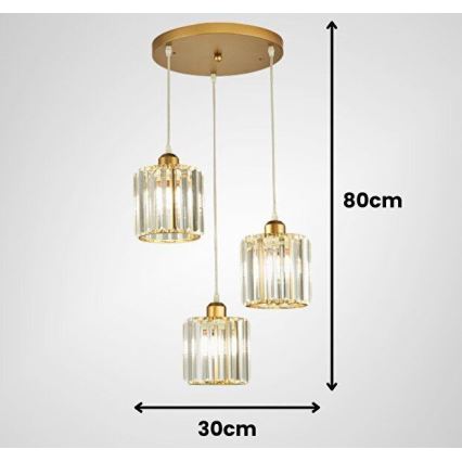 Luster na lanku BELLA 3xE27/40W/230V zlatý