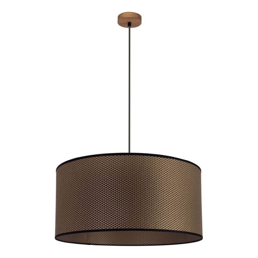Luster na lanku BENITA 1xE27/40W/230V hnedá/dub