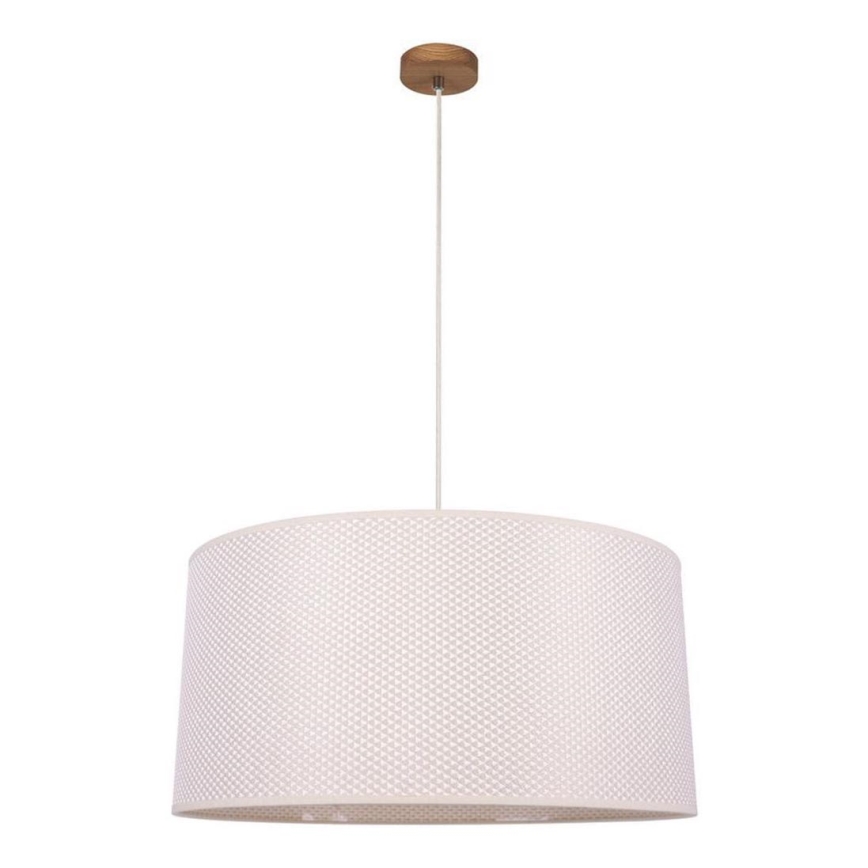 Luster na lanku BENITA 1xE27/40W/230V krémová/dub