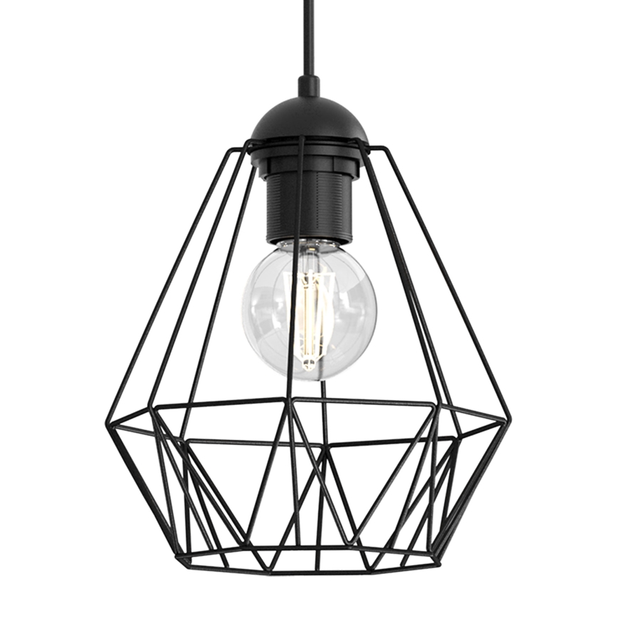 Luster na lanku BERGEN 3xE27/60W/230V čierna