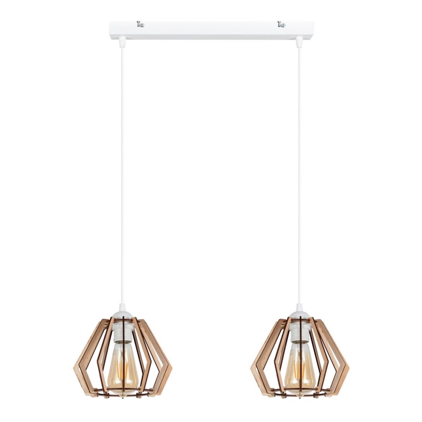 Luster na lanku BERGO 2xE27/60W/230V biela