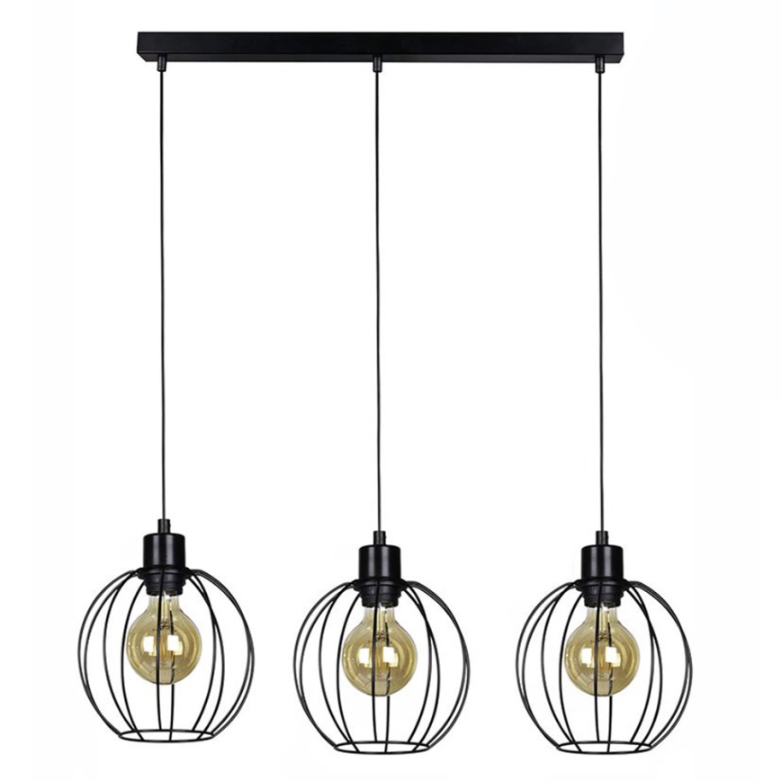 Luster na lanku BERIS 3xE27/60W/230V dub