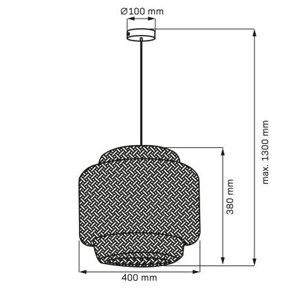 Luster na lanku BERTA 1xE27/20W/230V pr. 40 cm bambus