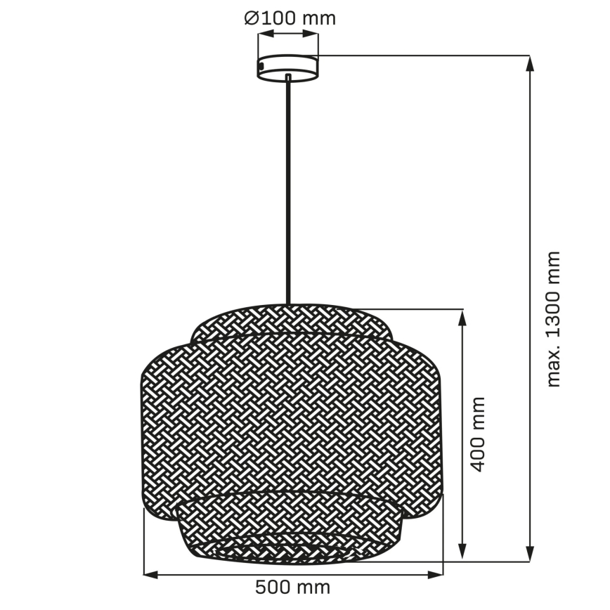 Luster na lanku BERTA 1xE27/20W/230V pr. 50 cm bambus