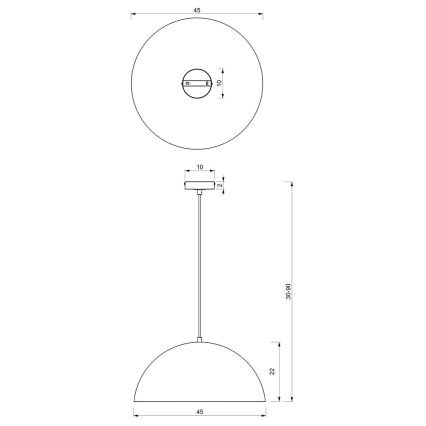 Luster na lanku BETA 1xE27/60W/230V pr. 45 cm biela