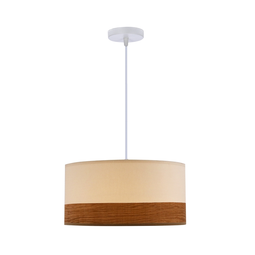 Luster na lanku BIANCO 1xE27/40W/230V biela/hnedá