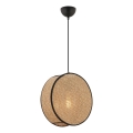Luster na lanku BIG DRUM 1xE27/60W/230V hnedá/čierna