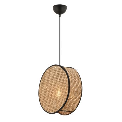 Luster na lanku BIG DRUM 1xE27/60W/230V hnedá/čierna