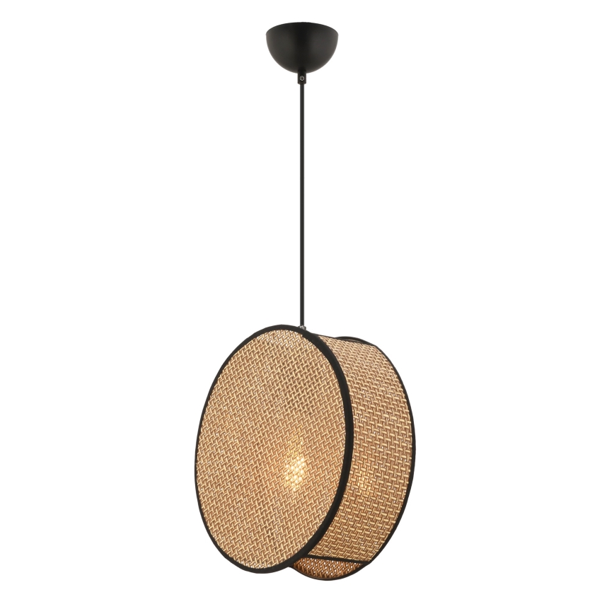 Luster na lanku BIG DRUM 1xE27/60W/230V hnedá/čierna