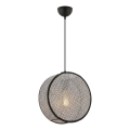 Luster na lanku BIG DRUM 1xE27/60W/230V sivá/čierna