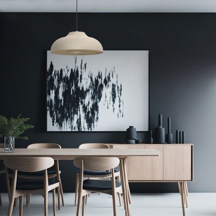 Luster na lanku BILBAO 1xE27/15W/230V pr. 40 cm béžová