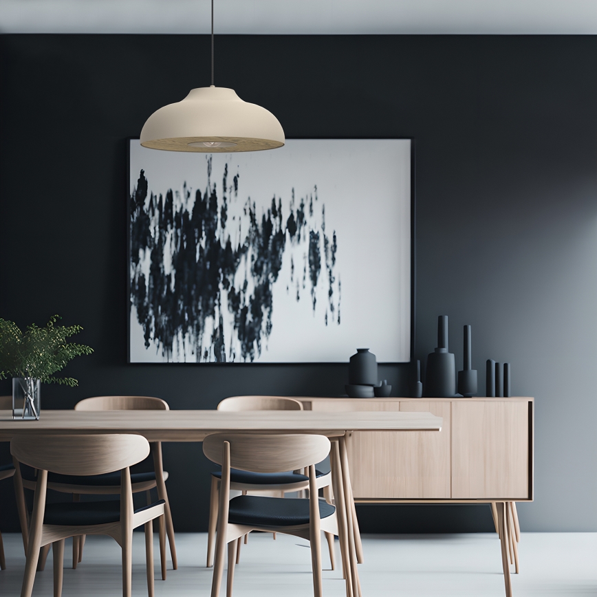 Luster na lanku BILBAO 1xE27/15W/230V pr. 40 cm béžová