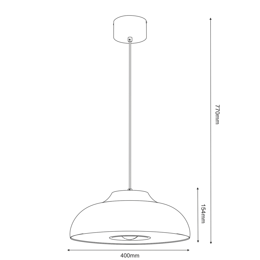 Luster na lanku BILBAO 1xE27/15W/230V pr. 40 cm béžová
