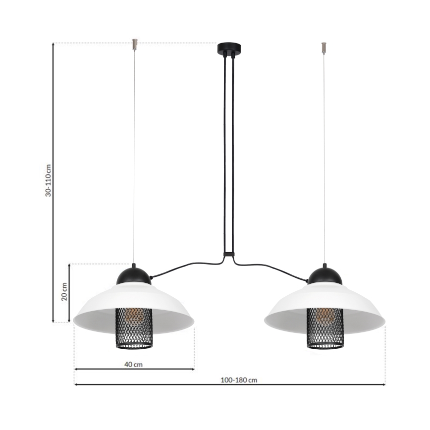 Luster na lanku BJORN 2xE27/60W/230V