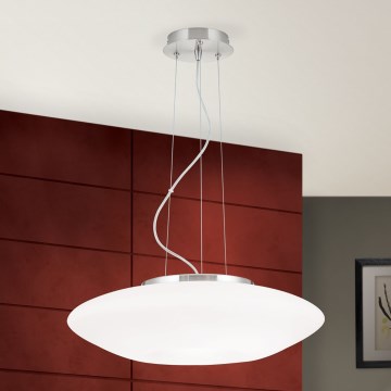 Luster na lanku BLANC 2xE27/60W/230V pr. 49 cm matný chróm