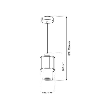 Luster na lanku BLANCO 1xE27/60W/230V biela